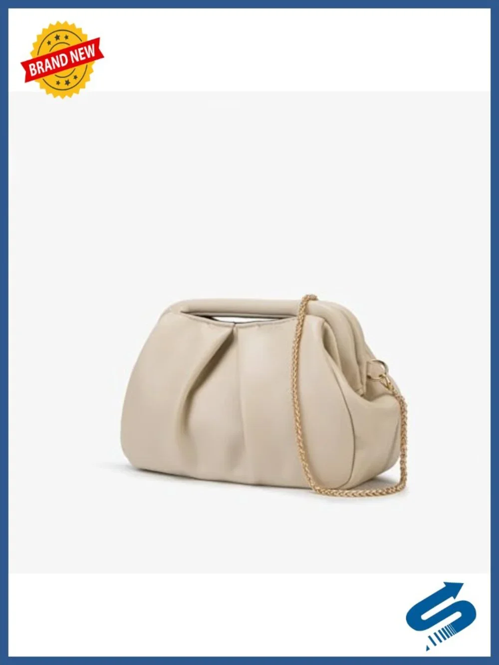 PU Leather Small Clutch Crossbody Evening Bag Chain Strap